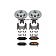 KCOE179A 2-Wheel Set Rear Brake Kit With Calipers, Plain Surface 5 Lugs 308 mm Natural Caliper, Ceramic, Z17 OE Replacement, Includes (1) Brake Disc and Pad Kit and (2) Brake Caliper