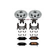 KCOE179A 2-Wheel Set Rear Brake Kit With Calipers, Plain Surface 5 Lugs 308 mm Natural Caliper, Ceramic, Z17 OE Replacement, Includes (1) Brake Disc and Pad Kit and (2) Brake Caliper