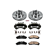 KCOE1854 2-Wheel Set Front Brake Kit With Calipers, Plain Surface 5 Lugs 286.7 mm Natural Caliper, Ceramic, Z17 OE Replacement, Includes (1) Brake Disc and Pad Kit and (2) Brake Caliper