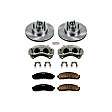 KCOE1857 2-Wheel Set Front Brake Kit With Calipers, Plain Surface 5 Lugs 286.7 mm Natural Caliper, Ceramic, Z17 OE Replacement, Includes (1) Brake Disc and Pad Kit and (2) Brake Caliper