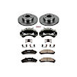 KCOE1860 2-Wheel Set Front Brake Kit With Calipers, Plain Surface 5 Lugs 285 mm Natural Caliper, Ceramic, Z17 OE Replacement, Includes (1) Brake Disc and Pad Kit and (2) Brake Caliper