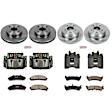 KCOE1861 2-Wheel Set Front and Rear Brake Kit With Calipers, Plain Surface 5 Lugs 285 mm Natural Caliper, Ceramic, Z17 OE Replacement, Includes (2) Brake Disc and Pad Kit and (4) Brake Caliper