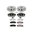 KCOE1866A 2-Wheel Set Front Brake Kit With Calipers, Plain Surface 5 Lugs 308 mm Natural Caliper, Ceramic, 4WD, Z17 OE Replacement, Includes (1) Brake Disc and Pad Kit and (2) Brake Caliper