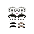 KCOE1885 2-Wheel Set Front Brake Kit With Calipers, Plain Surface 8 Lugs 331 mm Natural Caliper, Ceramic, 4WD, Z17 OE Replacement, Includes (1) Brake Disc and Pad Kit and (2) Brake Caliper