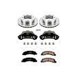 KCOE1885 2-Wheel Set Front Brake Kit With Calipers, Plain Surface 8 Lugs 331 mm Natural Caliper, Ceramic, 4WD, Z17 OE Replacement, Includes (1) Brake Disc and Pad Kit and (2) Brake Caliper