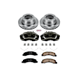 KCOE1889A 2-Wheel Set Rear Brake Kit With Calipers, Plain Surface 8 Lugs 325 mm Natural Caliper, Ceramic, Z17 OE Replacement, Includes (1) Brake Disc and Pad Kit and (2) Brake Caliper