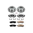 KCOE1890 2-Wheel Set Rear Brake Kit With Calipers, Plain Surface 8 Lugs 326 mm Natural Caliper, Ceramic, Z17 OE Replacement, Includes (1) Brake Disc and Pad Kit and (2) Brake Caliper