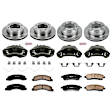 2005 Ford Excursion - 4-Wheel Set Front and Rear Brake Kit With Calipers, Natural Finish, Plain Surface, 8 Lugs, Front-331 mm/Rear-326 mm, 4WD, Ceramic, Natural, OE Replacement Series Includes (2) Brake Caliper and (2) Brake Disc and Pad Kit