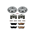 KCOE1913 2-Wheel Set Rear Brake Kit With Calipers, Plain Surface 5 Lugs 334 mm Natural Caliper, Ceramic, OE Replacement, Includes (1) Brake Disc and Pad Kit and (2) Brake Caliper