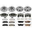 KCOE1915 2-Wheel Set Front and Rear Brake Kit With Calipers, Plain Surface 5 Lugs 308 mm Natural Caliper, Ceramic, Z17 OE Replacement, Includes (2) Brake Disc and Pad Kit and (4) Brake Caliper
