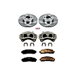KCOE1923 2-Wheel Set Front Brake Kit With Calipers, Plain Surface 5 Lugs 304 mm Natural Caliper, Ceramic, Z17 OE Replacement, Includes (1) Brake Disc and Pad Kit and (2) Brake Caliper