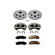 KCOE1923 2-Wheel Set Front Brake Kit With Calipers, Plain Surface 5 Lugs 304 mm Natural Caliper, Ceramic, Z17 OE Replacement, Includes (1) Brake Disc and Pad Kit and (2) Brake Caliper