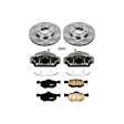 KCOE1930 2-Wheel Set Front Brake Kit With Calipers, Plain Surface 5 Lugs 277.9 mm Natural Caliper, Ceramic, Z17 OE Replacement, Includes (1) Brake Disc and Pad Kit and (2) Brake Caliper