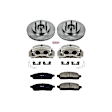 KCOE1939 2-Wheel Set Front Brake Kit With Calipers, Plain Surface 6 Lugs 330 mm Natural Caliper, Ceramic, RWD, Z17 OE Replacement, Includes (1) Brake Disc and Pad Kit and (2) Brake Caliper