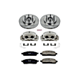 KCOE1939 2-Wheel Set Front Brake Kit With Calipers, Plain Surface 6 Lugs 330 mm Natural Caliper, Ceramic, RWD, Z17 OE Replacement, Includes (1) Brake Disc and Pad Kit and (2) Brake Caliper