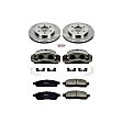 KCOE1943A 2-Wheel Set Front Brake Kit With Calipers, Plain Surface 6 Lugs 329.5 mm Natural Caliper, Ceramic, Z17 OE Replacement, Includes (1) Brake Disc and Pad Kit and (2) Brake Caliper