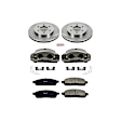 KCOE1943A 2-Wheel Set Front Brake Kit With Calipers, Plain Surface 6 Lugs 329.5 mm Natural Caliper, Ceramic, Z17 OE Replacement, Includes (1) Brake Disc and Pad Kit and (2) Brake Caliper