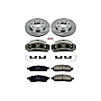 KCOE1946A 2-Wheel Set Front Brake Kit With Calipers, Plain Surface 7 Lugs 330 mm Natural Caliper, Ceramic, Z17 OE Replacement, Includes (1) Brake Disc and Pad Kit and (2) Brake Caliper