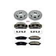 KCOE1946A 2-Wheel Set Front Brake Kit With Calipers, Plain Surface 7 Lugs 330 mm Natural Caliper, Ceramic, Z17 OE Replacement, Includes (1) Brake Disc and Pad Kit and (2) Brake Caliper
