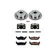 KCOE1950 2-Wheel Set Rear Brake Kit With Calipers, Plain Surface 6 Lugs 348 mm Natural Caliper, Ceramic, Z17 OE Replacement, Includes (1) Brake Disc and Pad Kit and (2) Brake Caliper