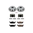 KCOE1950 2-Wheel Set Rear Brake Kit With Calipers, Plain Surface 6 Lugs 348 mm Natural Caliper, Ceramic, Z17 OE Replacement, Includes (1) Brake Disc and Pad Kit and (2) Brake Caliper
