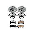 KCOE1985 2-Wheel Set Front Brake Kit With Calipers, Plain Surface 5 Lugs 267 mm Natural Caliper, Ceramic, Z17 OE Replacement, Includes (1) Brake Disc and Pad Kit and (2) Brake Caliper