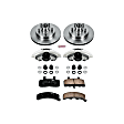 KCOE1990 2-Wheel Set Front Brake Kit With Calipers, Plain Surface 5 Lugs 295 mm Natural Caliper, Ceramic, OE Replacement, Includes (1) Brake Disc and Pad Kit and (2) Brake Caliper