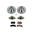 KCOE1991 2-Wheel Set Front Brake Kit With Calipers, Plain Surface 5 Lugs 295 mm Natural Caliper, Ceramic, RWD, Z17 OE Replacement, Includes (1) Brake Disc and Pad Kit and (2) Brake Caliper