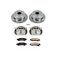 KCOE2003 2-Wheel Set Rear Brake Kit With Calipers, Plain Surface 5 Lugs 295 mm Natural Caliper, Ceramic, Z17 OE Replacement, Includes (1) Brake Disc and Pad Kit and (2) Brake Caliper