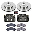 KCOE2004 2-Wheel Set Front Brake Kit With Calipers, Plain Surface 5 Lugs 274 mm Natural Caliper, Ceramic, Z17 OE Replacement, Includes (1) Brake Disc and Pad Kit and (2) Brake Caliper