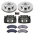 KCOE2004 2-Wheel Set Front Brake Kit With Calipers, Plain Surface 5 Lugs 274 mm Natural Caliper, Ceramic, Z17 OE Replacement, Includes (1) Brake Disc and Pad Kit and (2) Brake Caliper