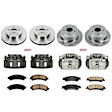 KCOE2005 2-Wheel Set Front and Rear Brake Kit With Calipers, Plain Surface 5 Lugs 274 mm Natural Caliper, Ceramic, Z17 OE Replacement, Includes (2) Brake Disc and Pad Kit and (4) Brake Caliper