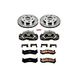 KCOE2009 2-Wheel Set Front Brake Kit With Calipers, Plain Surface 6 Lugs 305 mm Natural Caliper, Ceramic, OE Replacement, Includes (1) Brake Disc and Pad Kit and (2) Brake Caliper