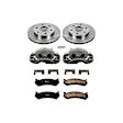 KCOE2009 2-Wheel Set Front Brake Kit With Calipers, Plain Surface 6 Lugs 305 mm Natural Caliper, Ceramic, OE Replacement, Includes (1) Brake Disc and Pad Kit and (2) Brake Caliper