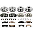 KCOE2016 2-Wheel Set Front and Rear Brake Kit With Calipers, Plain Surface 6 Lugs 305 mm Natural Caliper, Ceramic, Z17 OE Replacement, Includes (2) Brake Disc and Pad Kit and (4) Brake Caliper