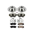 KCOE2018A 2-Wheel Set Rear Brake Kit With Calipers, Plain Surface 6 Lugs 324 mm Natural Caliper, Ceramic, Z17 OE Replacement, Includes (1) Brake Disc and Pad Kit and (2) Brake Caliper