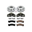 KCOE2020 2-Wheel Set Front Brake Kit With Calipers, Plain Surface 8 Lugs 324 mm Natural Caliper, Ceramic, Z17 OE Replacement, Includes (1) Brake Disc and Pad Kit and (2) Brake Caliper