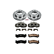 KCOE2036A 2-Wheel Set Rear Brake Kit With Calipers, Plain Surface 8 Lugs 330 mm Natural Caliper, Ceramic, Z17 OE Replacement, Includes (1) Brake Disc and Pad Kit and (2) Brake Caliper