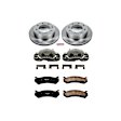 KCOE2036A 2-Wheel Set Rear Brake Kit With Calipers, Plain Surface 8 Lugs 330 mm Natural Caliper, Ceramic, Z17 OE Replacement, Includes (1) Brake Disc and Pad Kit and (2) Brake Caliper