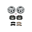 KCOE2039 2-Wheel Set Rear Brake Kit With Calipers, Plain Surface 8 Lugs 330 mm Natural Caliper, Ceramic, Z17 OE Replacement, Includes (1) Brake Disc and Pad Kit and (2) Brake Caliper