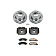 KCOE2039 2-Wheel Set Rear Brake Kit With Calipers, Plain Surface 8 Lugs 330 mm Natural Caliper, Ceramic, Z17 OE Replacement, Includes (1) Brake Disc and Pad Kit and (2) Brake Caliper