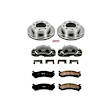 KCOE2041 2-Wheel Set Rear Brake Kit With Calipers, Plain Surface 8 Lugs 330 mm Natural Caliper, Ceramic, Z17 OE Replacement, Includes (1) Brake Disc and Pad Kit and (2) Brake Caliper