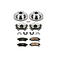 KCOE2050 2-Wheel Set Rear Brake Kit With Calipers, Plain Surface 6 Lugs 324 mm Natural Caliper, Ceramic, Z17 OE Replacement, Includes (1) Brake Disc and Pad Kit and (2) Brake Caliper