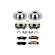 KCOE2050 2-Wheel Set Rear Brake Kit With Calipers, Plain Surface 6 Lugs 324 mm Natural Caliper, Ceramic, Z17 OE Replacement, Includes (1) Brake Disc and Pad Kit and (2) Brake Caliper
