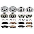 2006 Buick Rainier - 4-Wheel Set Front and Rear Brake Kit With Calipers, Plain Surface, 6 Lugs, Front-324 mm/Rear-324 mm, Ceramic, Natural, Z17 OE Replacement Includes (2) Brake Caliper and (2) Brake Disc and Pad Kit