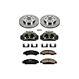 KCOE2067 2-Wheel Set Front Brake Kit With Calipers, Plain Surface 6 Lugs 330 mm Natural Caliper, Ceramic, Z17 OE Replacement, Includes (1) Brake Disc and Pad Kit and (2) Brake Caliper