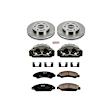 KCOE2067 2-Wheel Set Front Brake Kit With Calipers, Plain Surface 6 Lugs 330 mm Natural Caliper, Ceramic, Z17 OE Replacement, Includes (1) Brake Disc and Pad Kit and (2) Brake Caliper