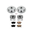 KCOE206 2-Wheel Set Rear Brake Kit With Calipers, Plain Surface 5 Lugs 304.4 mm Natural Caliper, Ceramic, Z17 OE Replacement, Includes (1) Brake Disc and Pad Kit and (2) Brake Caliper