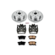 KCOE206B 2-Wheel Set Rear Brake Kit With Calipers, Plain Surface 5 Lugs 304.4 mm Natural Caliper, Ceramic, Z17 OE Replacement, Includes (1) Brake Disc and Pad Kit and (2) Brake Caliper