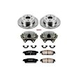 KCOE2083 2-Wheel Set Rear Brake Kit With Calipers, Plain Surface 6 Lugs 345 mm Natural Caliper, Ceramic, OE Replacement, Includes (1) Brake Disc and Pad Kit and (2) Brake Caliper